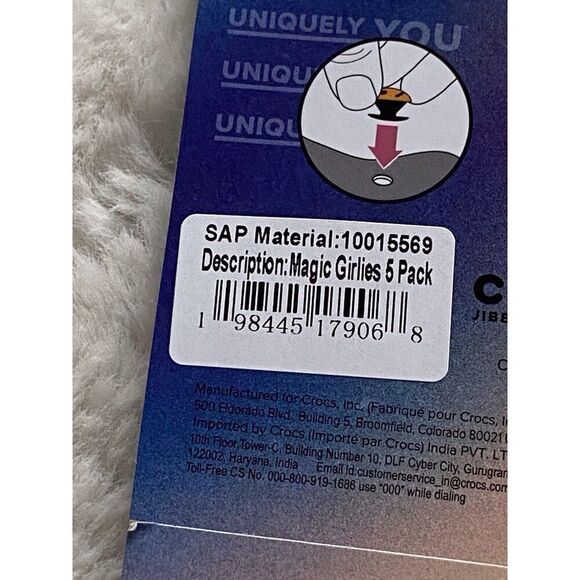 5 Pack Crocs Jibbitz Magic Girlies Purple Green Pink Wands Original NEW - Picture 7 of 7
